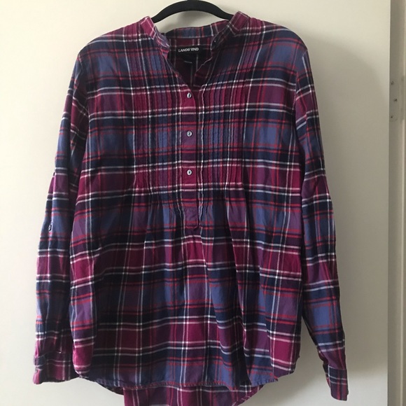 Lands End Flannel Top / Blouse - Size 16 - Picture 3 of 4